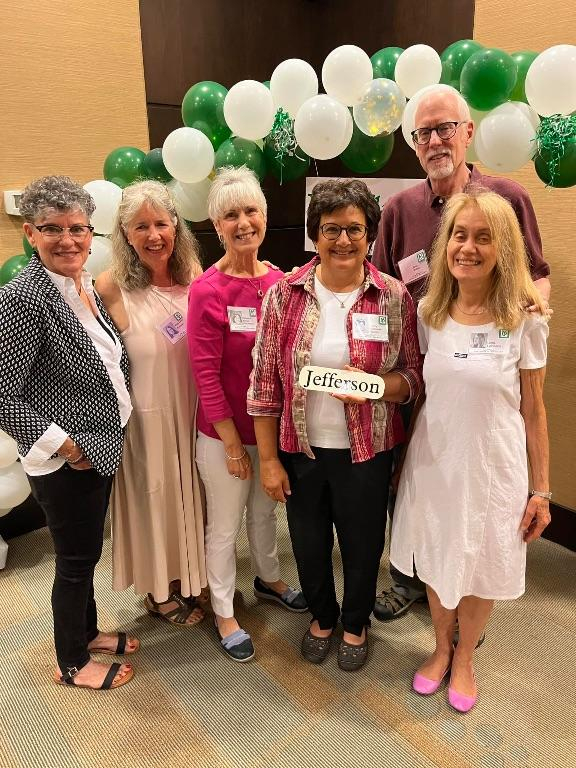 Jefferson School classmates: Georgia Peterson DeClark, Mary Lynn Everson, Rosemary Goodman Meyer, Nancy Scinto Rutkowski, Brad Dobski, Linda Lomperis