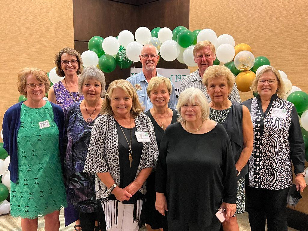 Roosevelt classmates: Marj Rudolf, Carolyn Paulus, Caryn Krahn, Jan Tenson, Jim Palmer, Marsha Stone, Sue Jelly, Mike Simundza, Jill Dolby, Leona Parkin