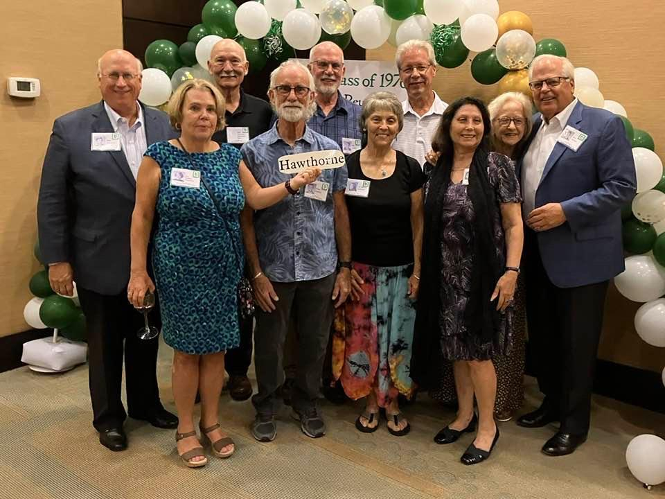 Hawthorne Grade School Classmates: Bob Knuepfer, Sue Swords, Bob Newman, Greg Cheney, Bill Leslie, Olivia Giannasi, Dennis Suominen, Luisa Torres, Linda Hewes, Bob Stolper