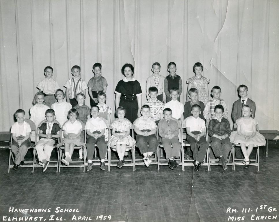Hawthorne 1st Grade 1959, Mrs. Enrich
