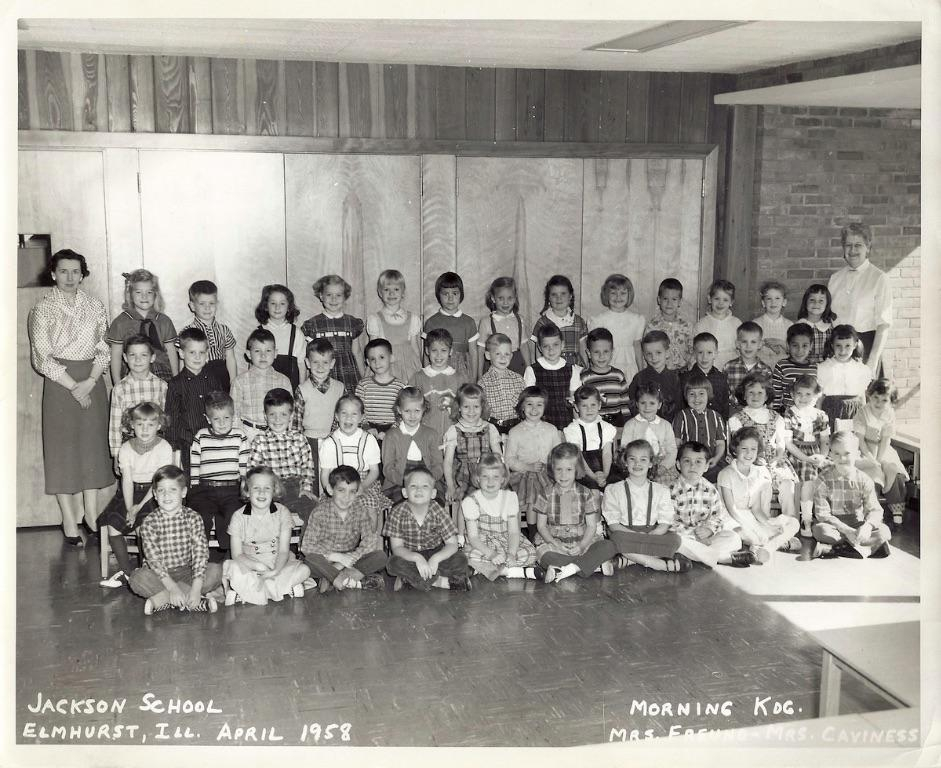Jackson School Kindergarten 1958, Mrs. Caviness and Mrs. Freund