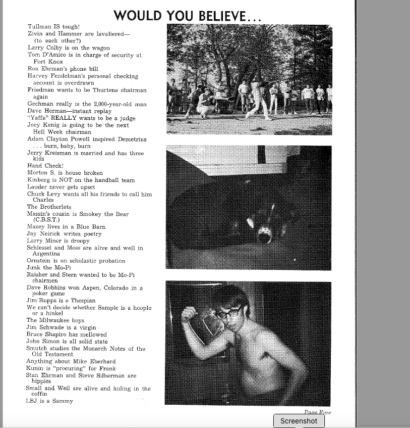 Would You Believe page, '68 Initiation Formal