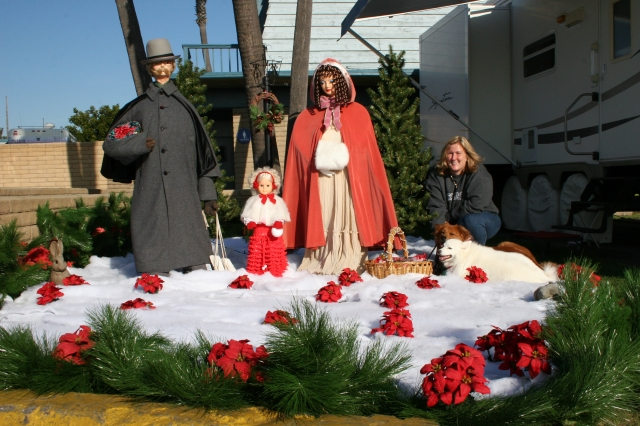 We had fun decorating my moms RV site for Christmas