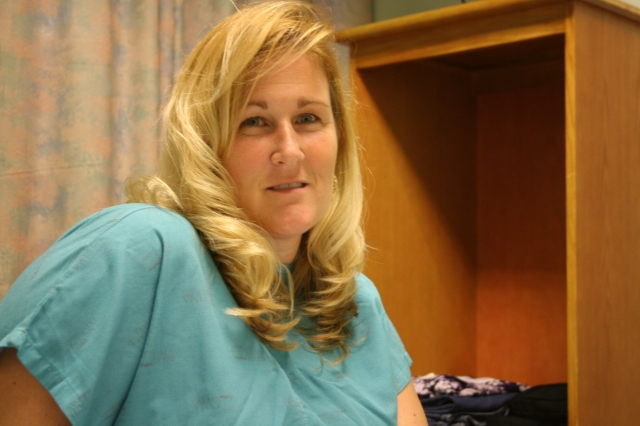 Another day spent in hospital gown green