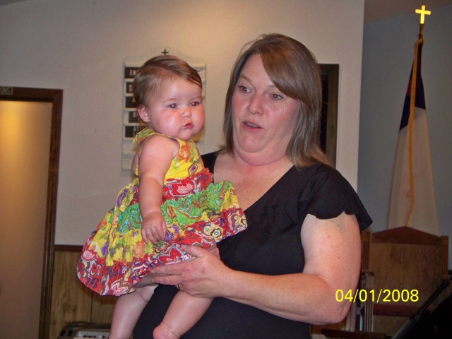 Another little one ready for the camera at Fellowship Baptist Church on April 1, 2012.