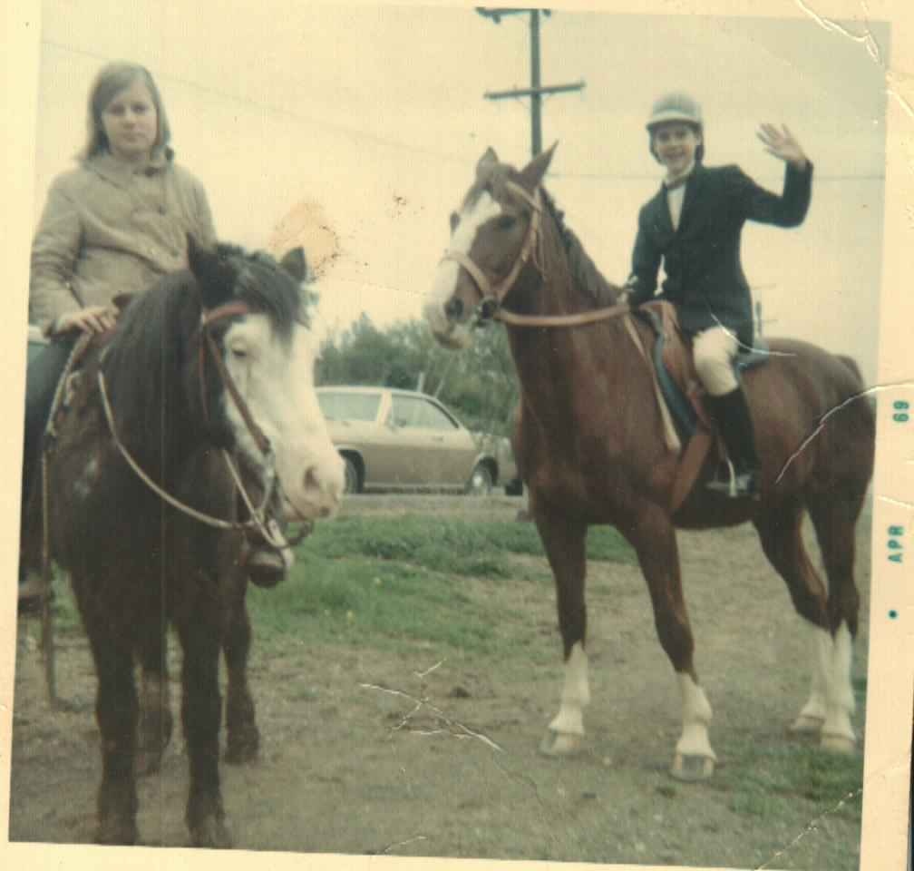 Nancy Corbett on Betty, Deb Cowden on Cocoa at Fremont Hills Horse Stables