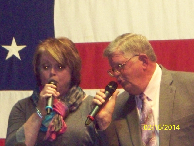 Ann and Gary listening to each other so they can harmonize!
