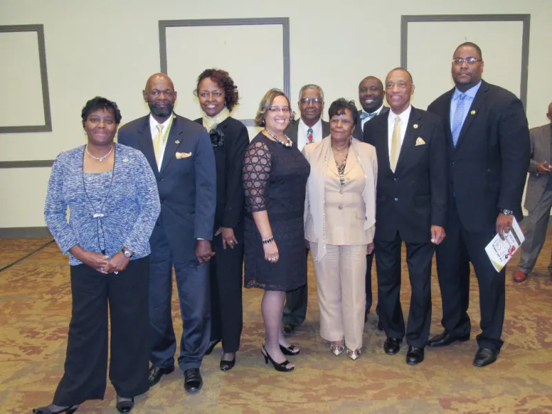 Chapter members with Coach Jones