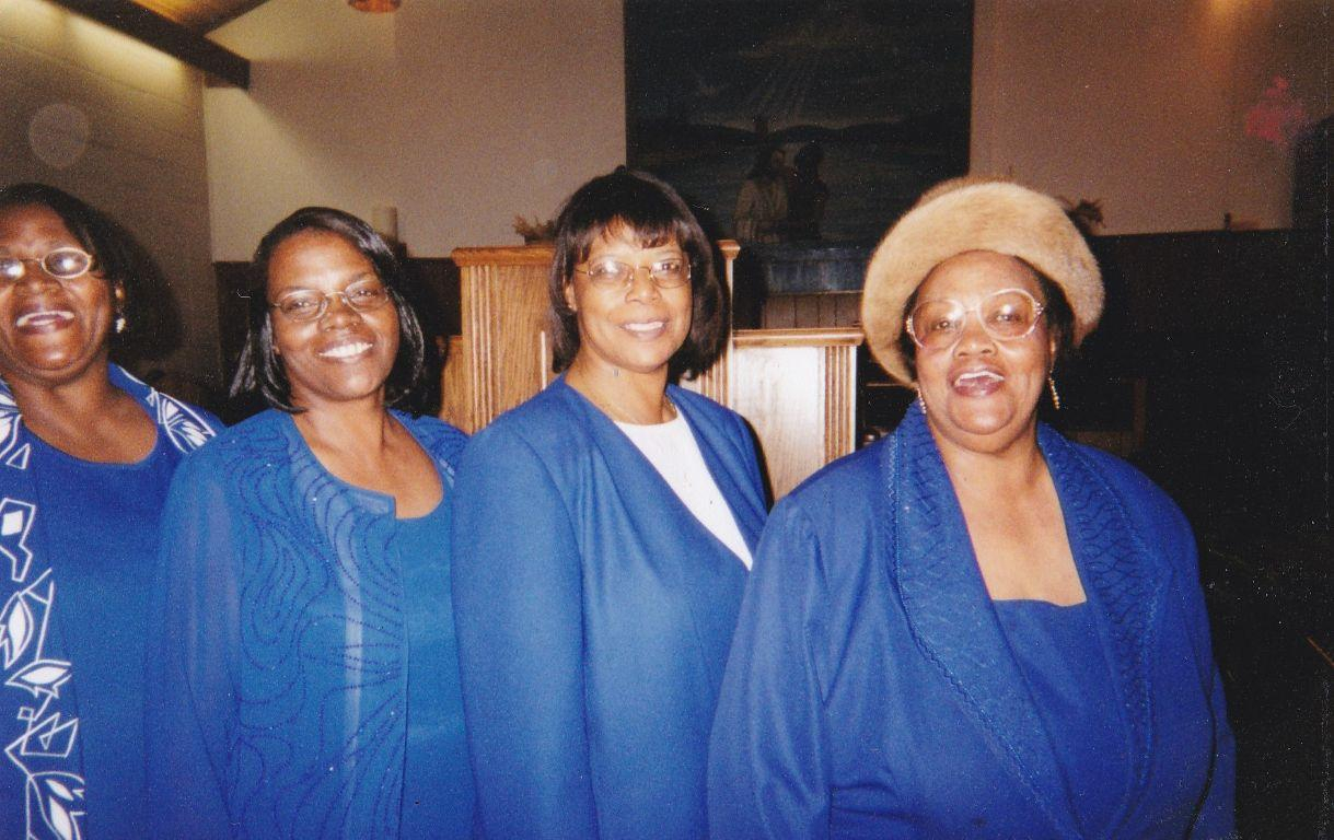 Sisters dressed in Blue for Sunday service