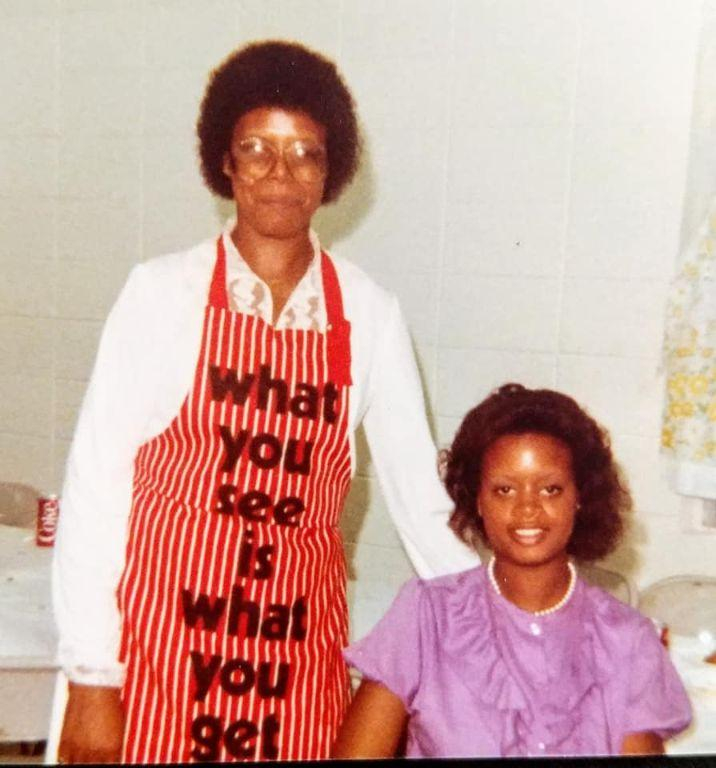Rhea Jean always knew how to throw down in the kitchen, with a young DeShaye.