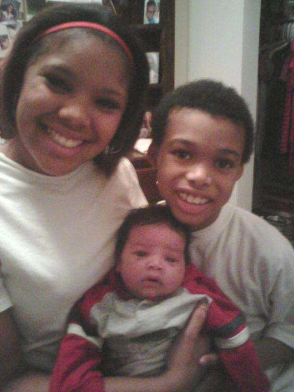 Dejanae, Troy and Jaedyn as a baby