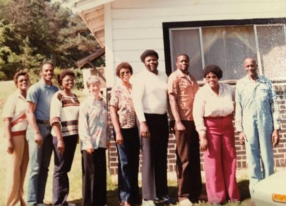 Brunner Lewis clan posing in front of the family house on Adams Ave., in Grambling, LA