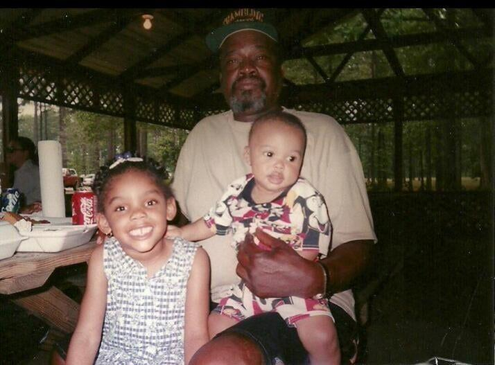 Uncle Mack with his grandkids, Troy and Dejanae