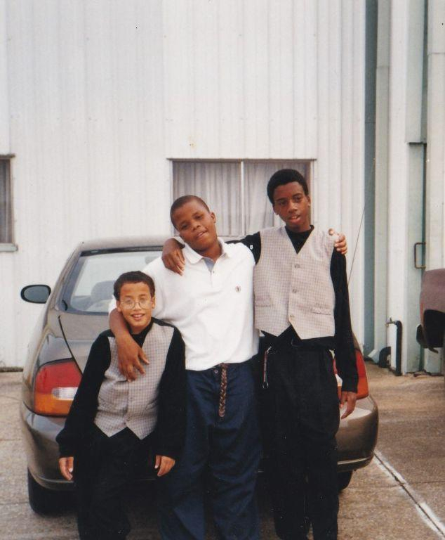 Lil Mack, Andrew and Anthony, after church