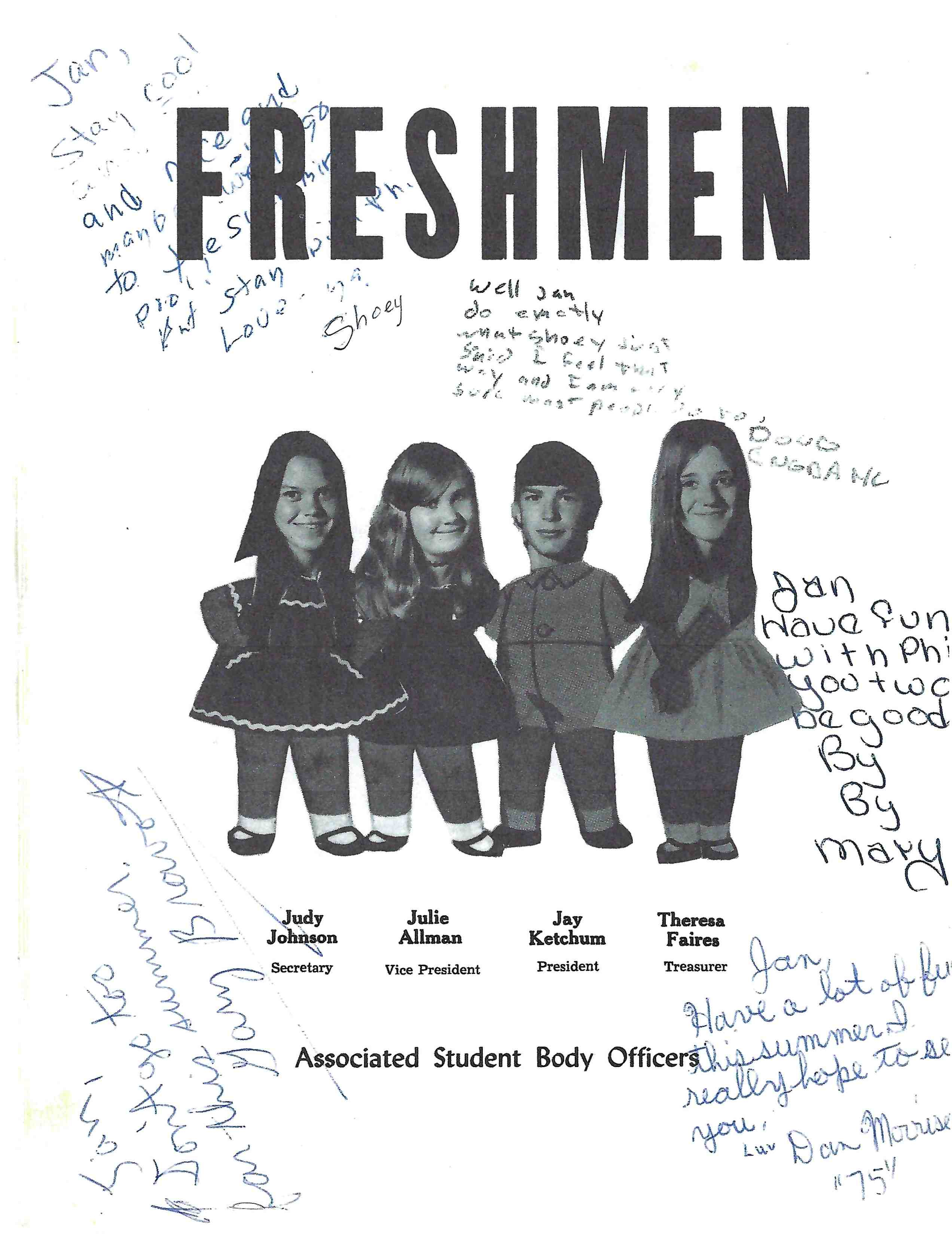 Freshman Class officers 1971-72