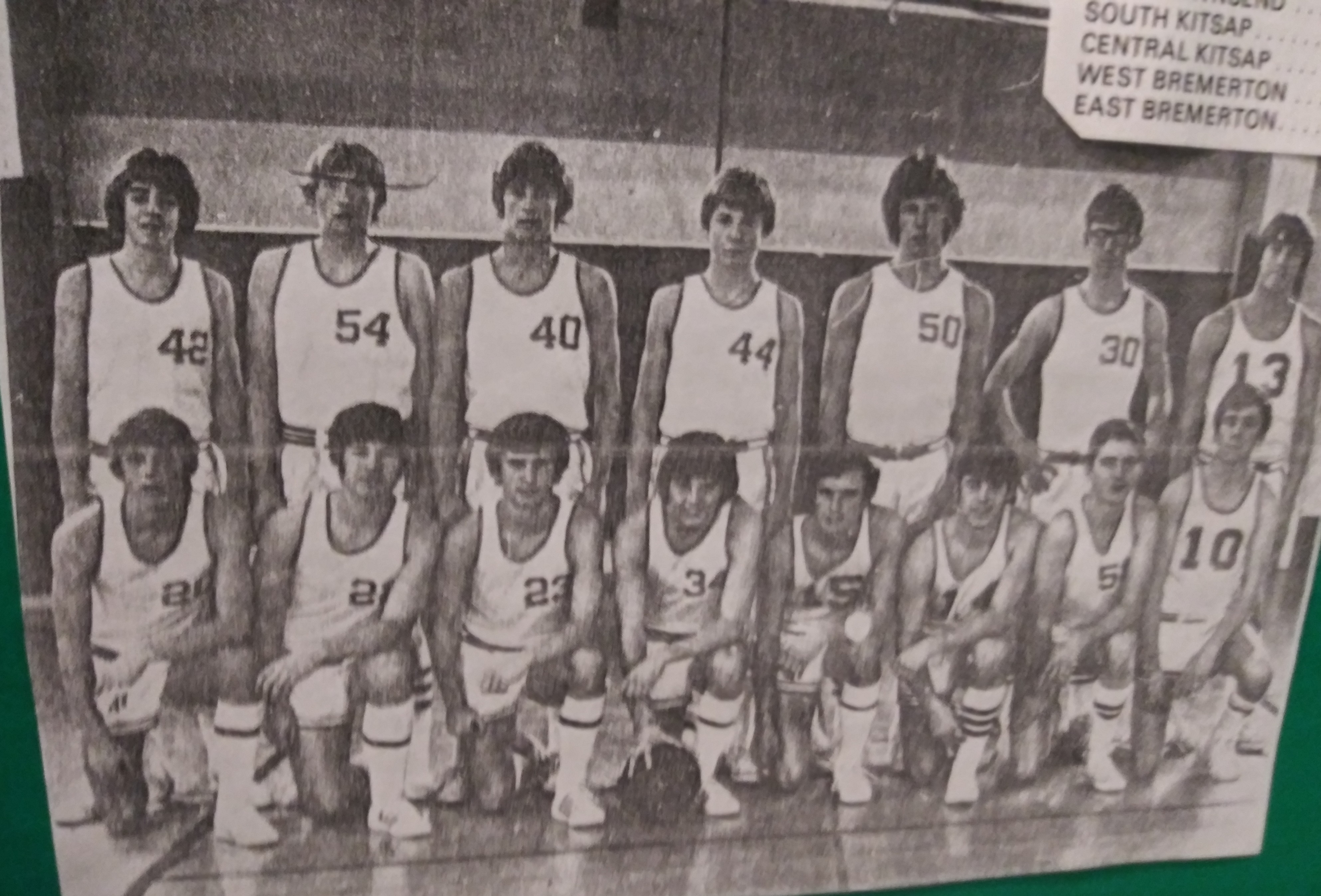 PAHS Varsity basket ball team 1974