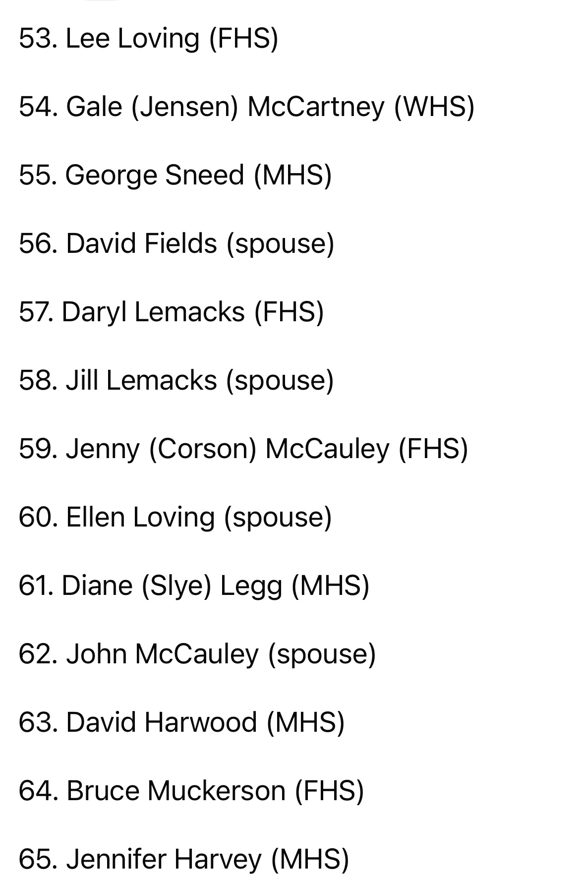 Group numbered 53-65