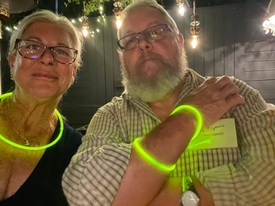 Evette and Brother glowing