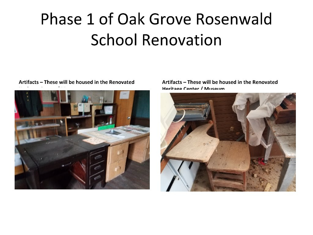 Artifacts inside Oak Grove School