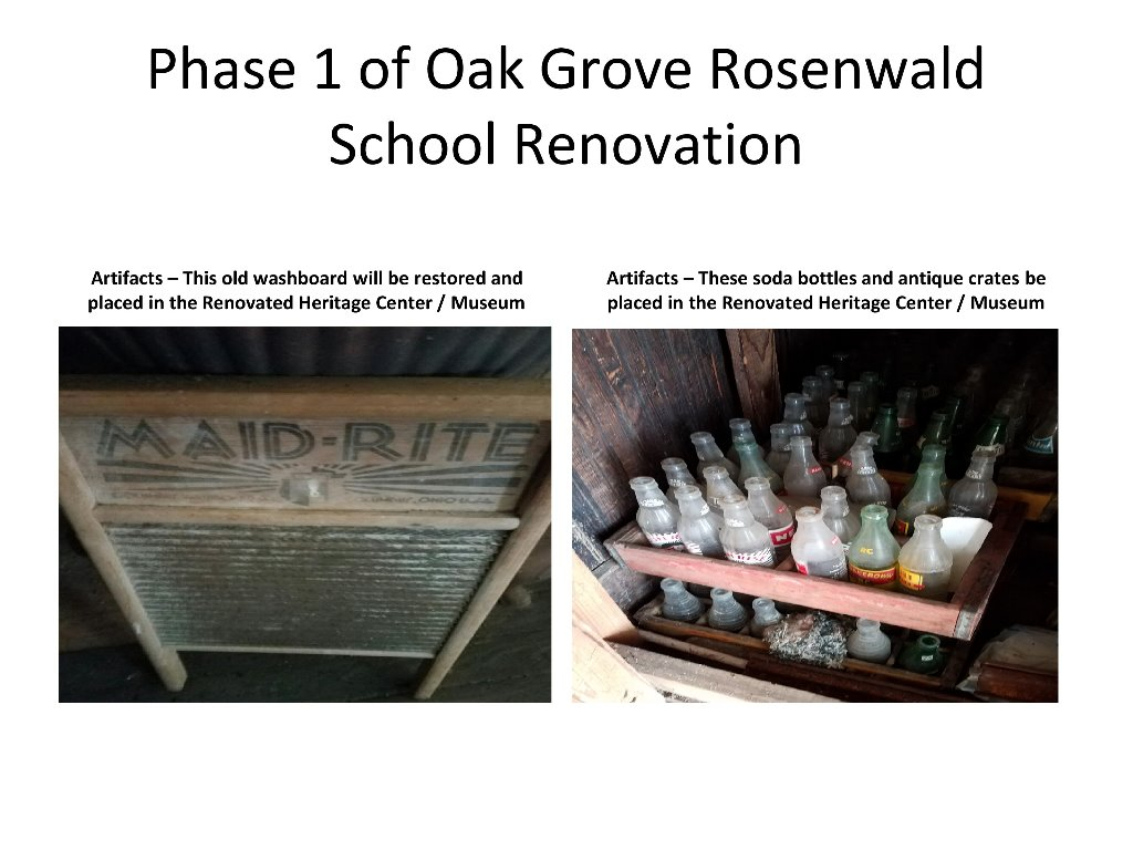 Artifacts inside Oak Grove School