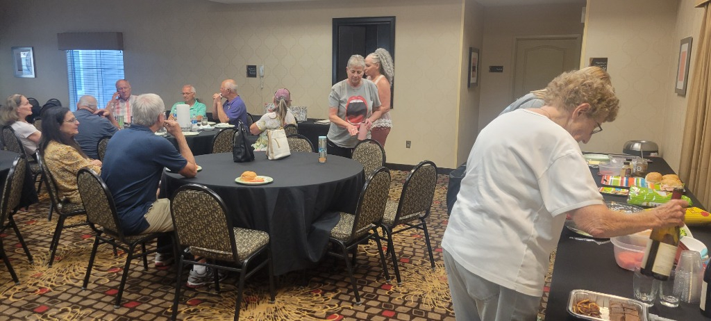 Food and fellowship in party room