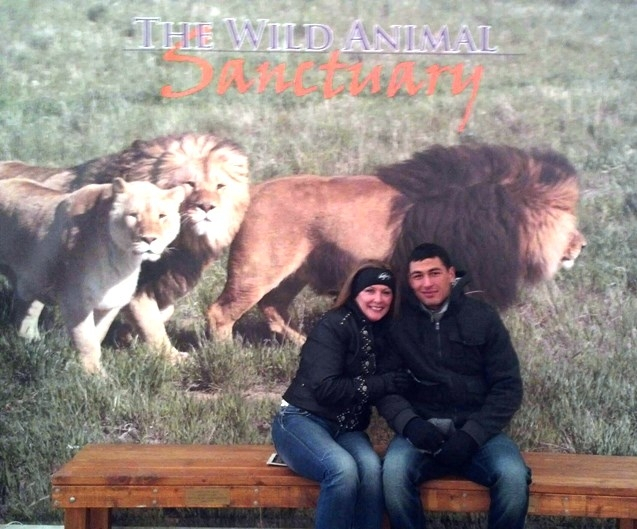 12-2014 Trevor (youngest son) and Marsha Swanhorst visiting The Animal Wildlife Sanctuary in Keenesburg, Colorado.