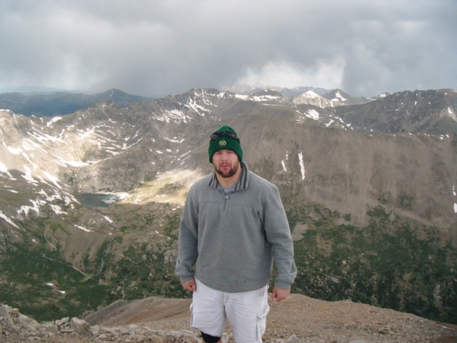 Josh at the top of a 14er.  Summer 2012