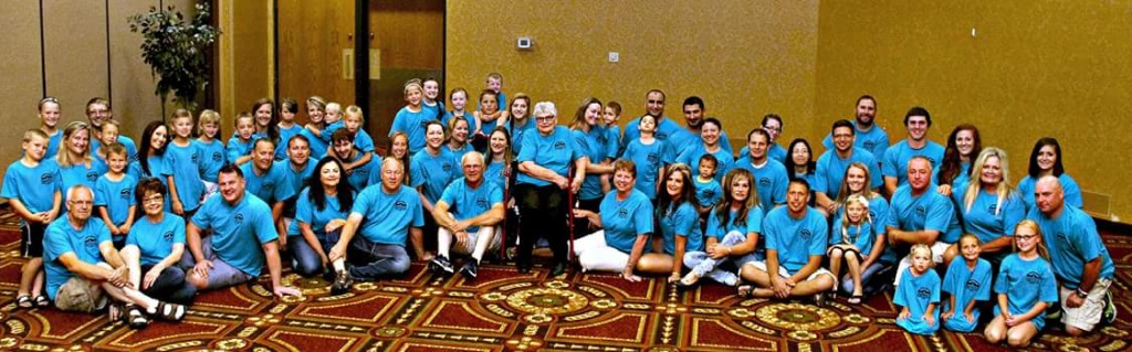 Joetta and family before the 2015 Swanhorst reunion
