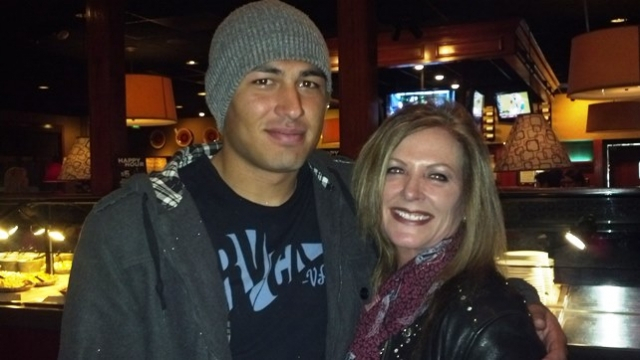 December 2014.  Trevor flew out to Colorado for Christmas:)  Made his momma happy...  