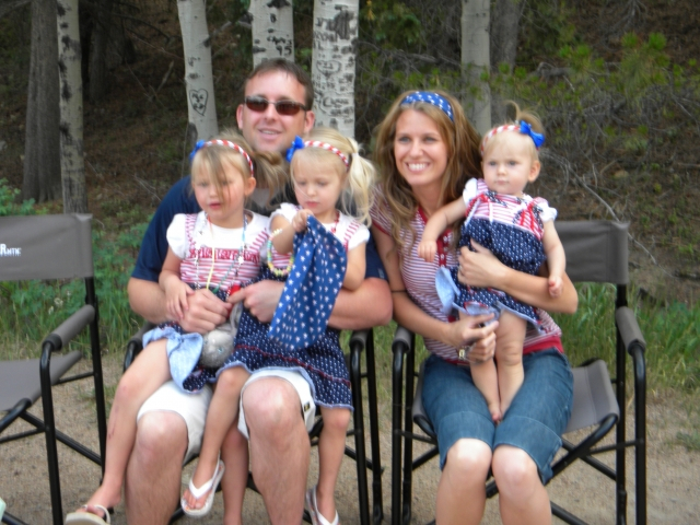 James and Lindsi with their daughters, Brooklyn, Kenidi,and Payton. July 4 2012