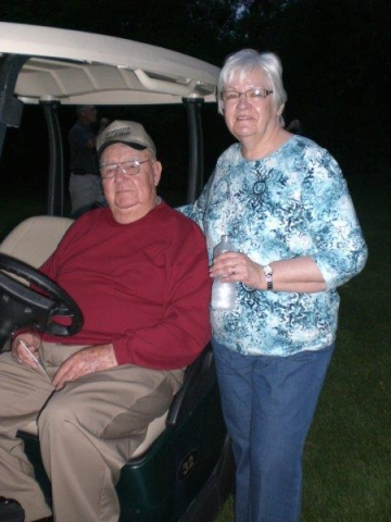 Eldon and Karen with Eldons ride.