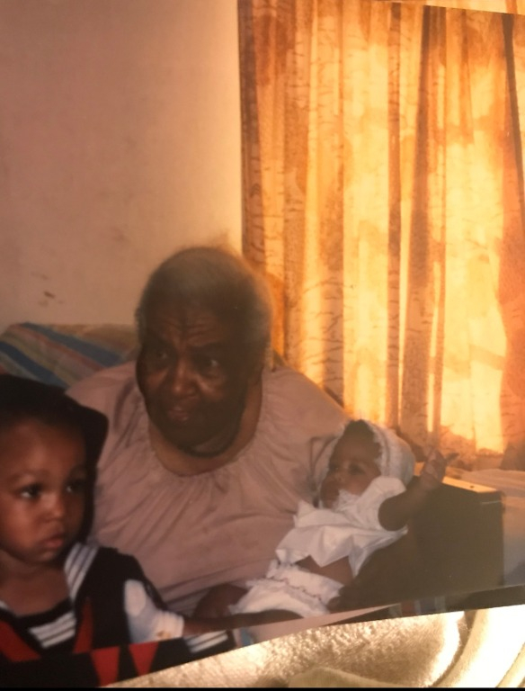 Annie Sheppard Brown , with greatgrand son Jonnell Manuel and great granddaughter Pierreae Manuel