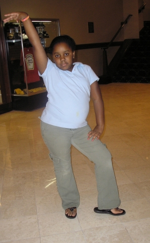 Mia Bowles, the 2007 Penny Queen, striking a pose.