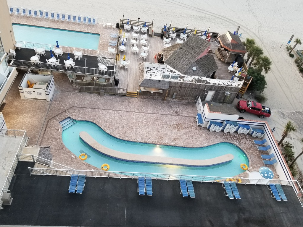 Swimming Pool view from hotel balcony