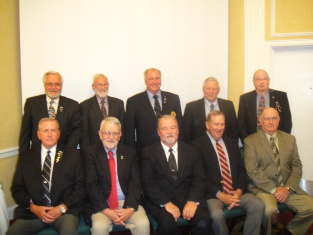 Front Row: Fred Spaulding, John Benson, Paul Elwood, Sam Rock & Fred Britton. Back Row: Donn Berney, Laurits Dixon, Ben Peters, Herb Robbins & Jackie Cook.