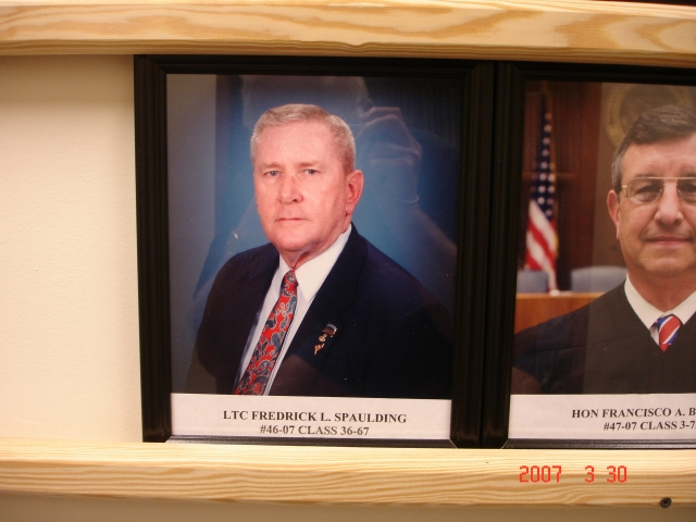 LTC Fred Spauldings picture displayed in OCS Hall of Fame Building