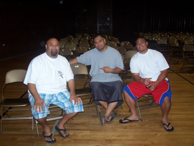 Some of the cousins chillin out in the cultural hall.
