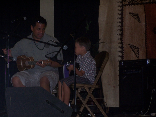 We had two nights of talent shows... too much talent in this family to squeeze into one night. The first performer on Thursdays talent show was little Kapono with his dad. What a cutie!!!