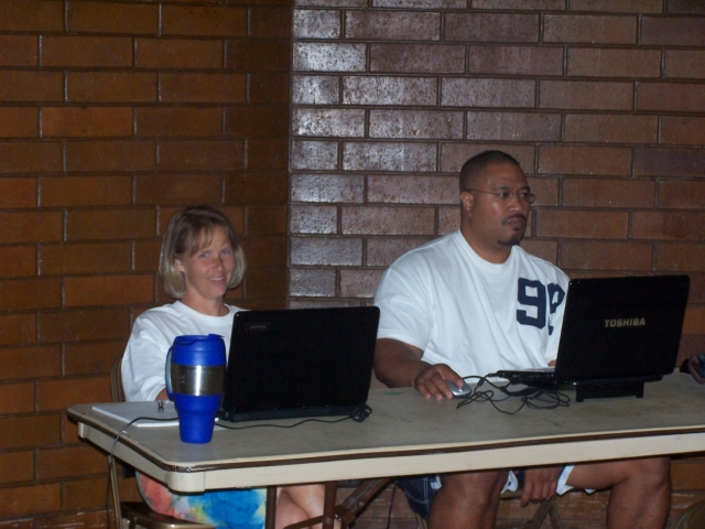 Pam Suapaia and Sal Tuipelehake working diligently during Netties geneology class.