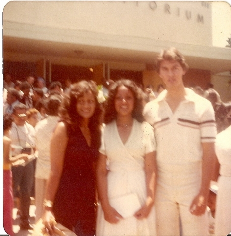 Mom (Oilua) with eldest child,Katie @ her Junior HS graduation. Along with cousin Leroy.
