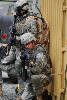 Army Sgt. Natano Kahalewai of the 92nd Military Police Company --- 95th Military Police Battalion --- leads a fire team during training at Forward Operating Base Panzer, a training facility in Germany.
*Kipeni>Mokihana> ???
