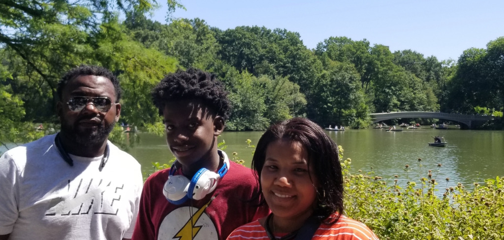 Ingrid, Husband AJ, and son Kyler Mathis