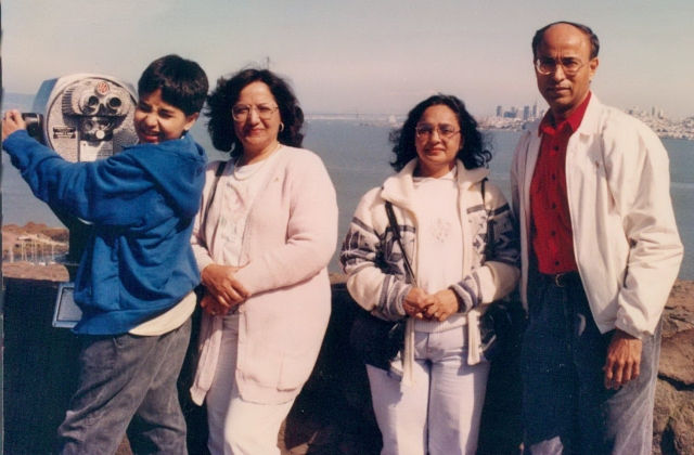 Raj with Mom, Lali Auntie and Nari Uncle