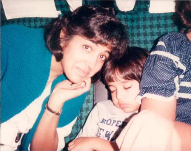 Raj and sister Shalini on the plane to Europe