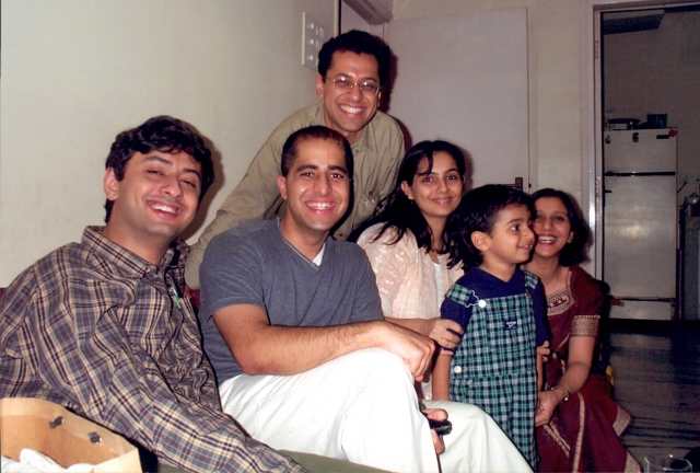 Raj with cousins in Mumbai