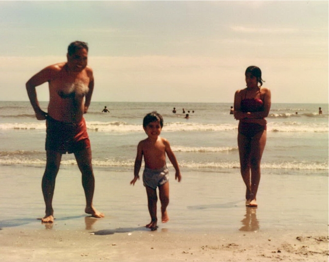 Raj with Dad and Priya in Wildwood, NJ