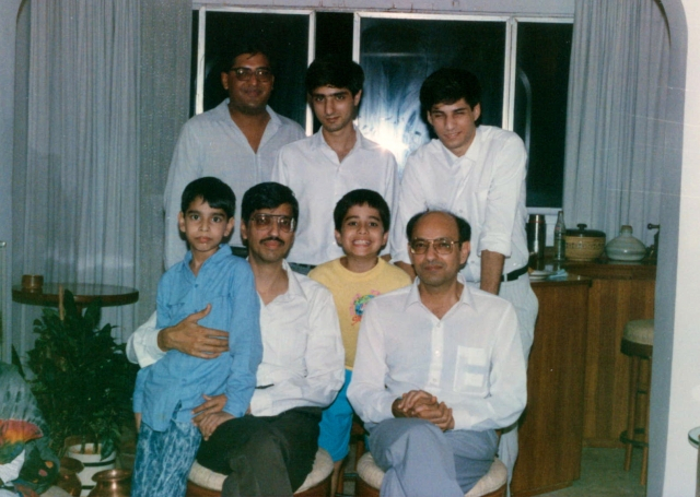 Raj with cousins and uncles in Mumbai
