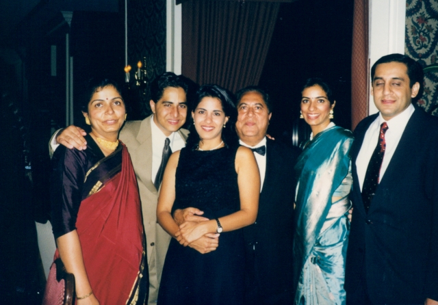 Raj with Priya, Dad and cousins Alka, Bindu and Rajesh