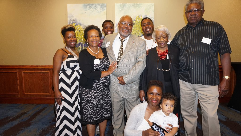 Family portrait photos were provided by the events professional photographer. This amazing photograph captures 5 generations in one sitting: Marguerite Brown Brooks (daughter of Mama & Papa Brown), Aaron Mike Brown (center), Ayanna Brown (far left), Ayann