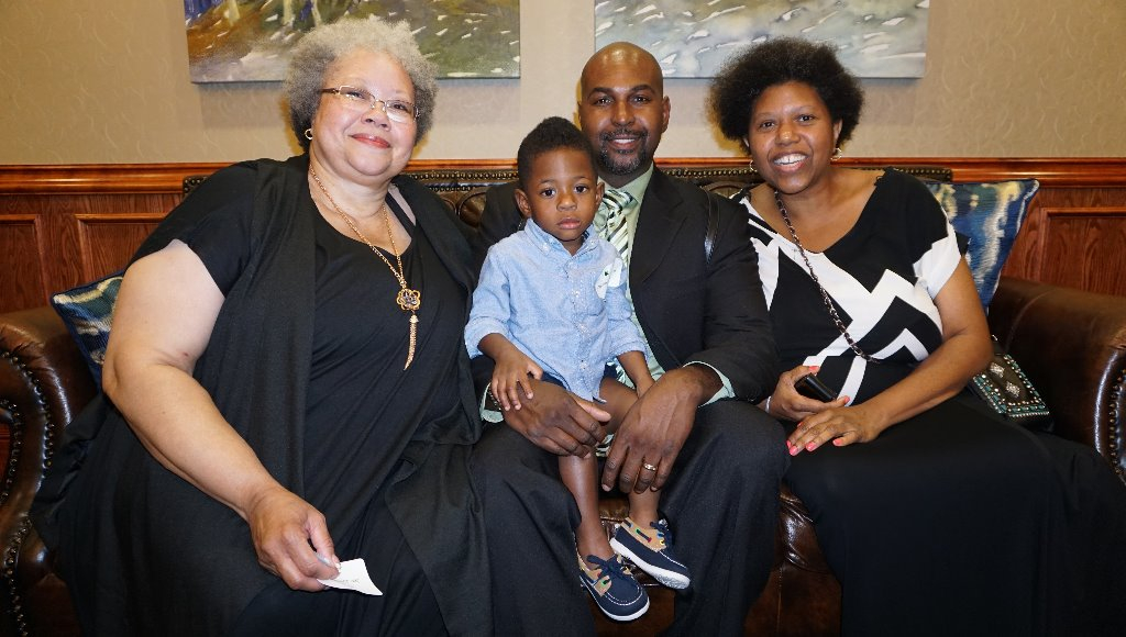 Descendants of Alice Brown Houston, eldest offspring of Mama and Papa Brown. L-R: Mary Pinckney (daughter of Claudette Johnson, daughter of Alice), her son, Charles Pinckney, Jr., his son, Charles Pinckney III, and Marys sister, Claudette Jan Johnson.